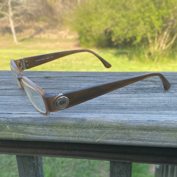 Michael Kors Brown Rectangular Glasses Frames MK Medallion 52[]15 135 - Picture 7 of 16